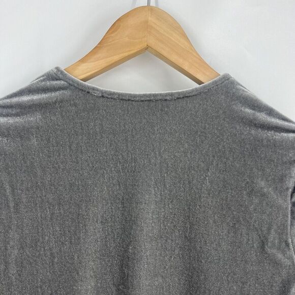 Soft Surroundings Top Size Medium Gray Velvet Alyssa Stretch Knit Top Shoreline - Picture 5 of 6